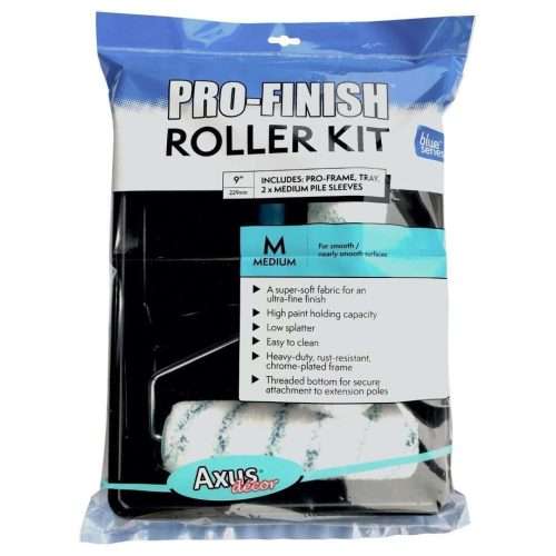 Axus 4 Inch Blue Series Pro-Finish Mini Roller Set - Walls